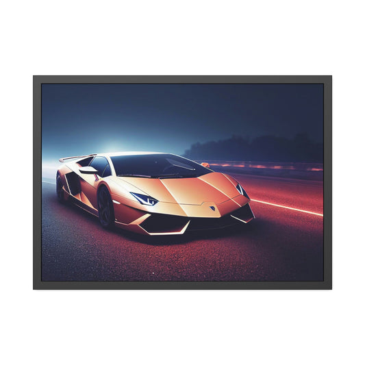 Masterpiece in Motion: Lamborghini Framed Canvas & Poster Print for Supercar Lovers