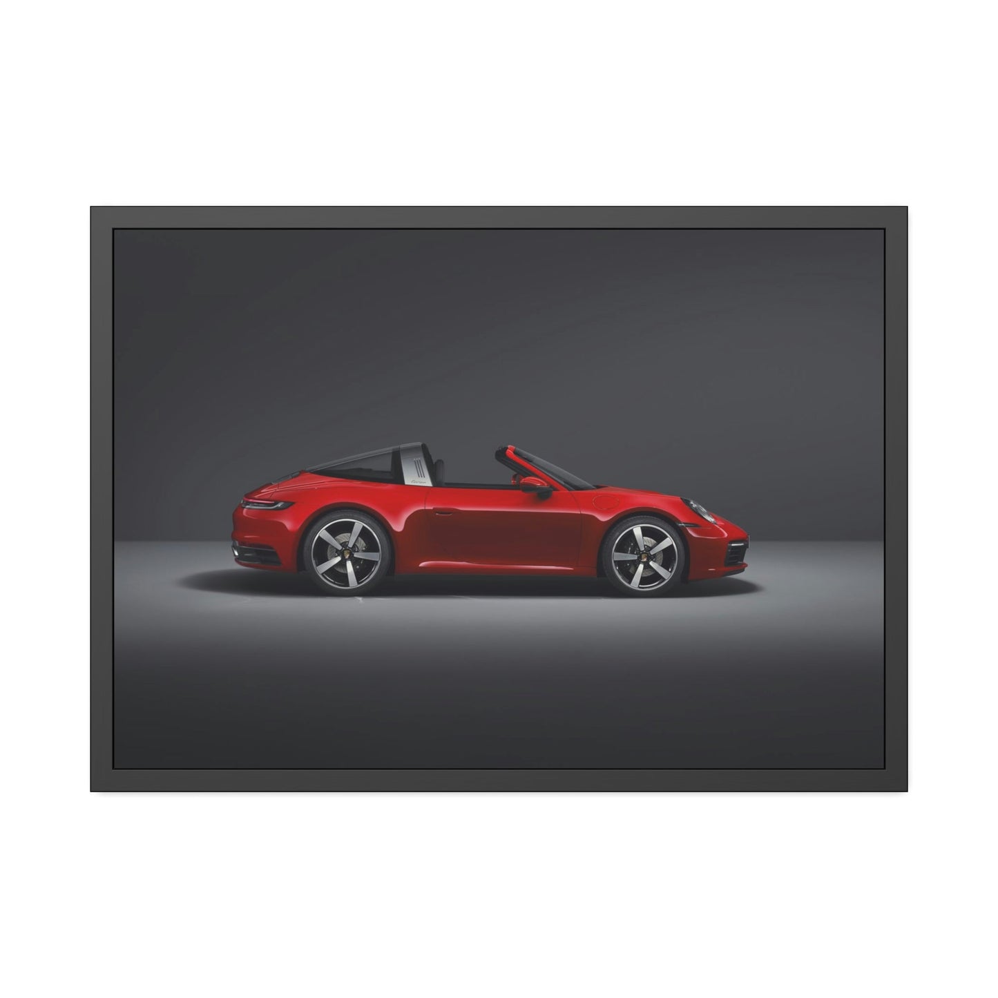 Ravishing Red: Canvas Wall Art Print of a Sleek and Stylish Red Porsche