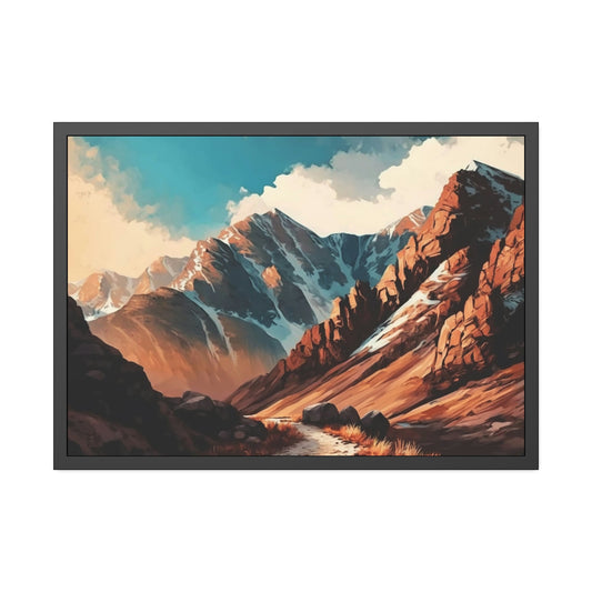 Ascending to New Heights: A Mountainous Landscape on Canvas