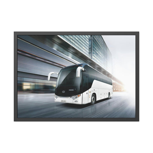 Urbanscapes Unveiled: Bus Artwork on Framed Poster & Canvas