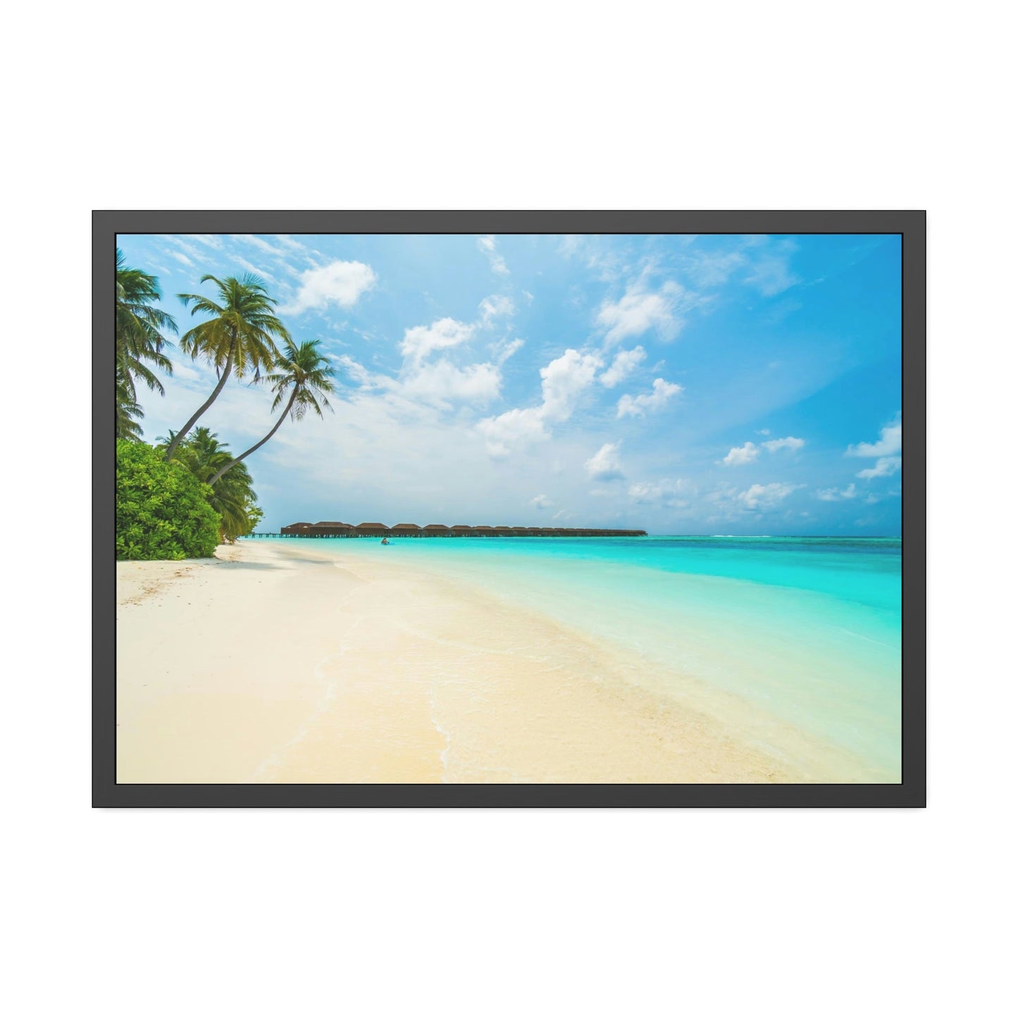 Tropical Paradise: Art Print of a Lush Island Beach on a Natural Canvas & Poster