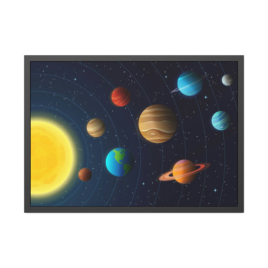 Space Odyssey: Natural Canvas Wall Art Featuring the Solar System in All Its Glory