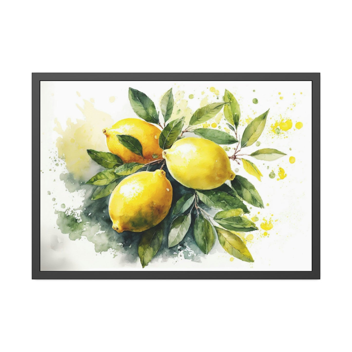 Tropical Citrus: Vibrant and Bold Wall Art Prints of Yellow Lemons on Natural Canvas & Posters