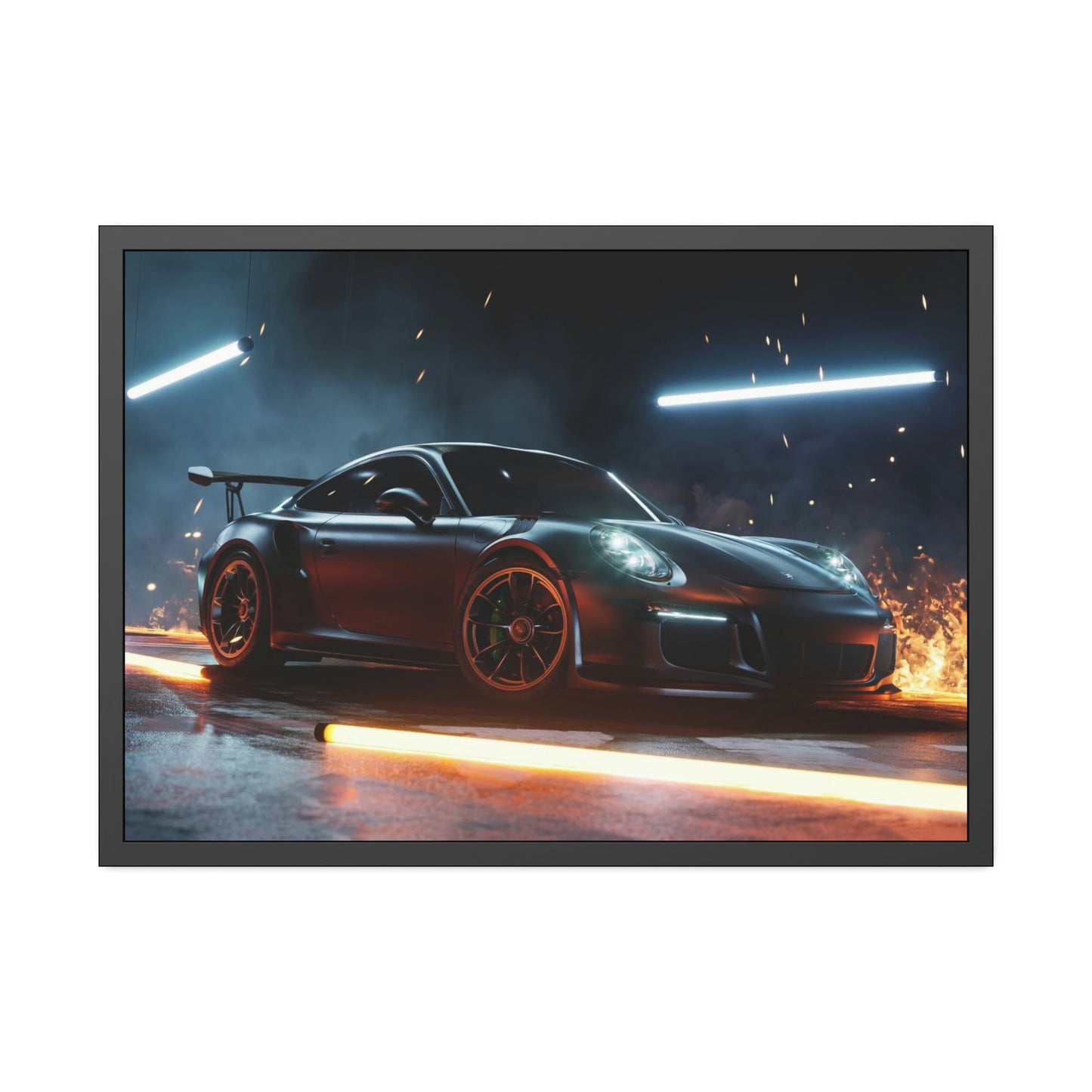 Beauty in Motion: Natural Canvas & Poster Print of a Porsche in Action