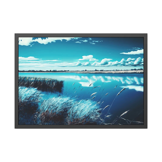 Lakeside Harmony: Print on Canvas with Tranquil Lake Scenery