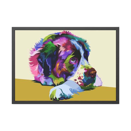 Paws for Relaxation: Poster of Dogs Taking it Easy on Framed Canvas