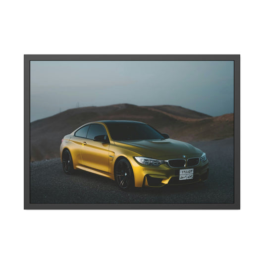 BMW's Engineering Excellence: Striking Wall Art on Natural Canvas & Poster