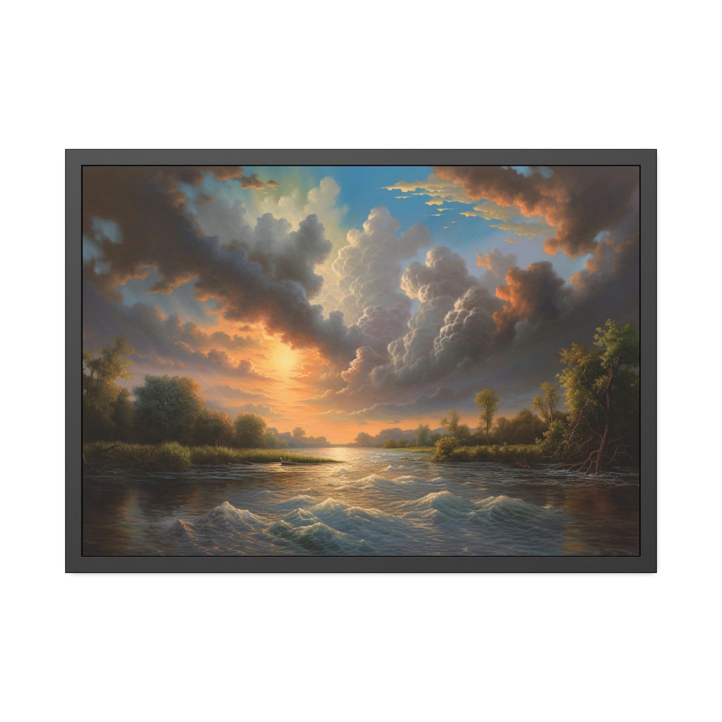 Enchanted Waters: Framed Canvas and Poster Print of Lakes and Rivers