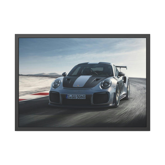Revving Up: Canvas Wall Art Print of a Porsche at Top Speed