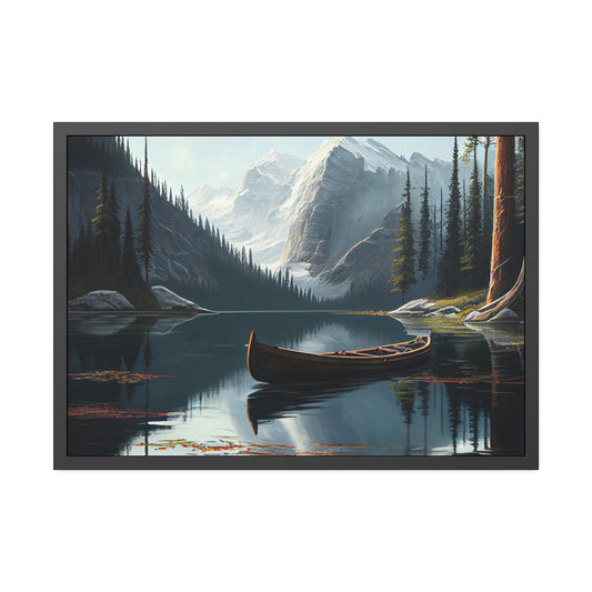 The Beauty of Nature: Wall Art of a Serene Lakeside on Natural Canvas