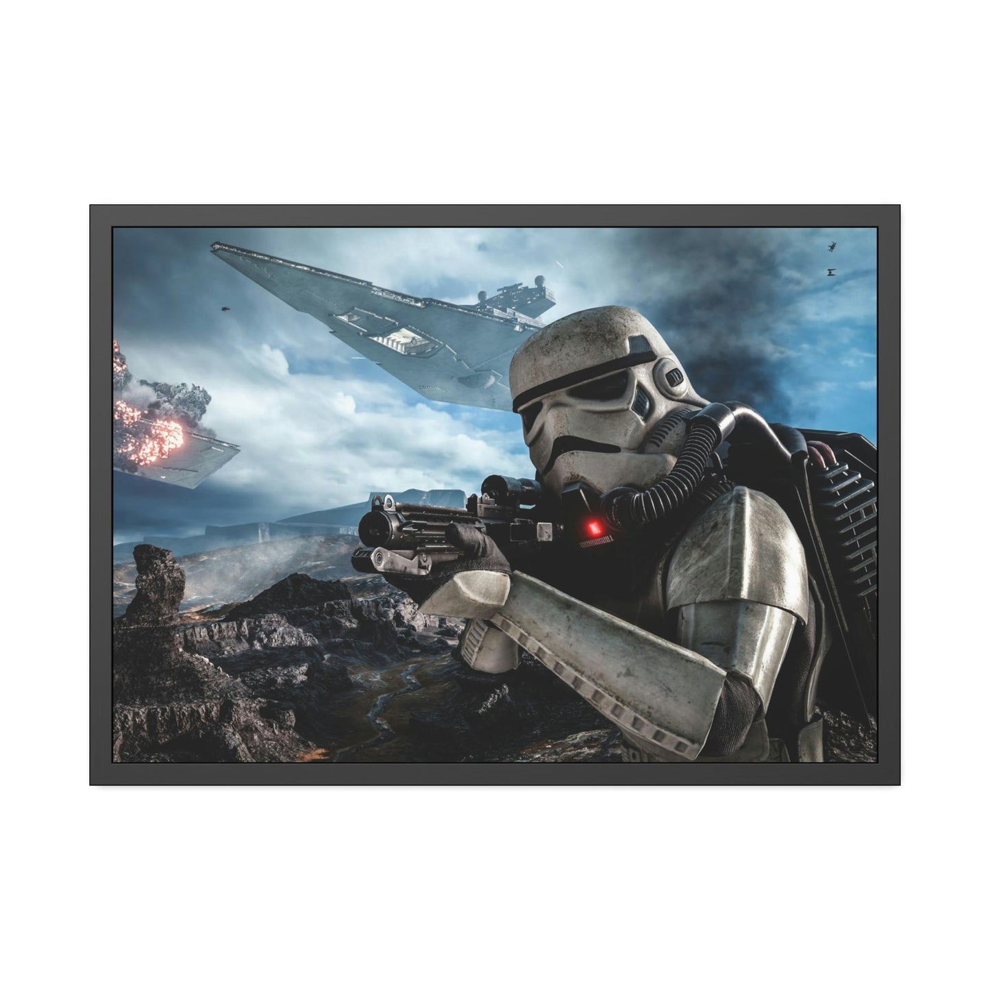 Journey through the Stars: Natural Canvas Print of Star Wars Adventure