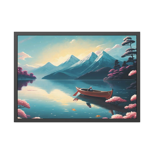 Awe-Inspiring Waters: Framed Canvas Print of Beautiful Lakes and Rivers