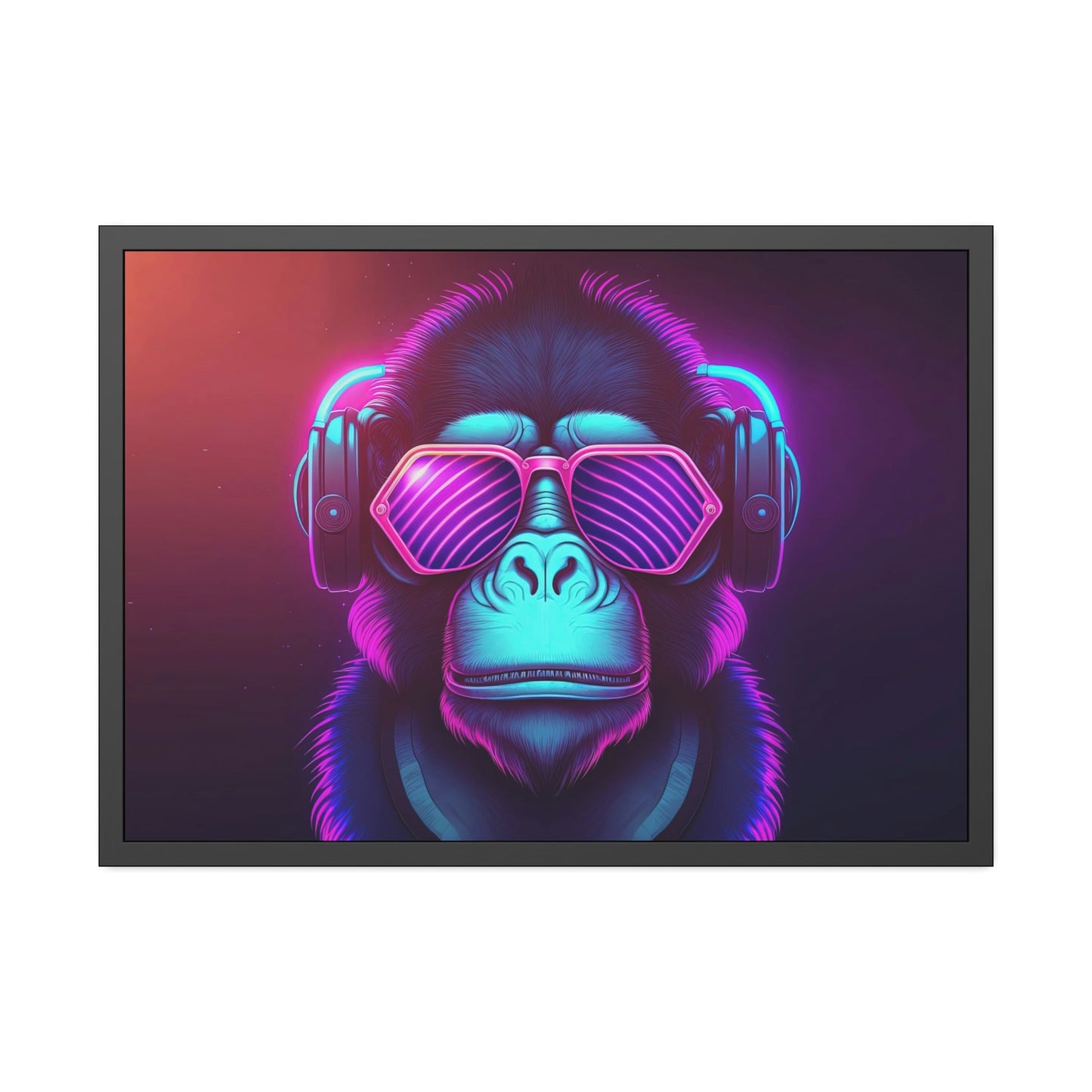 Neon Symphony: Radiant Wall Art on Natural Canvas and Framed Prints