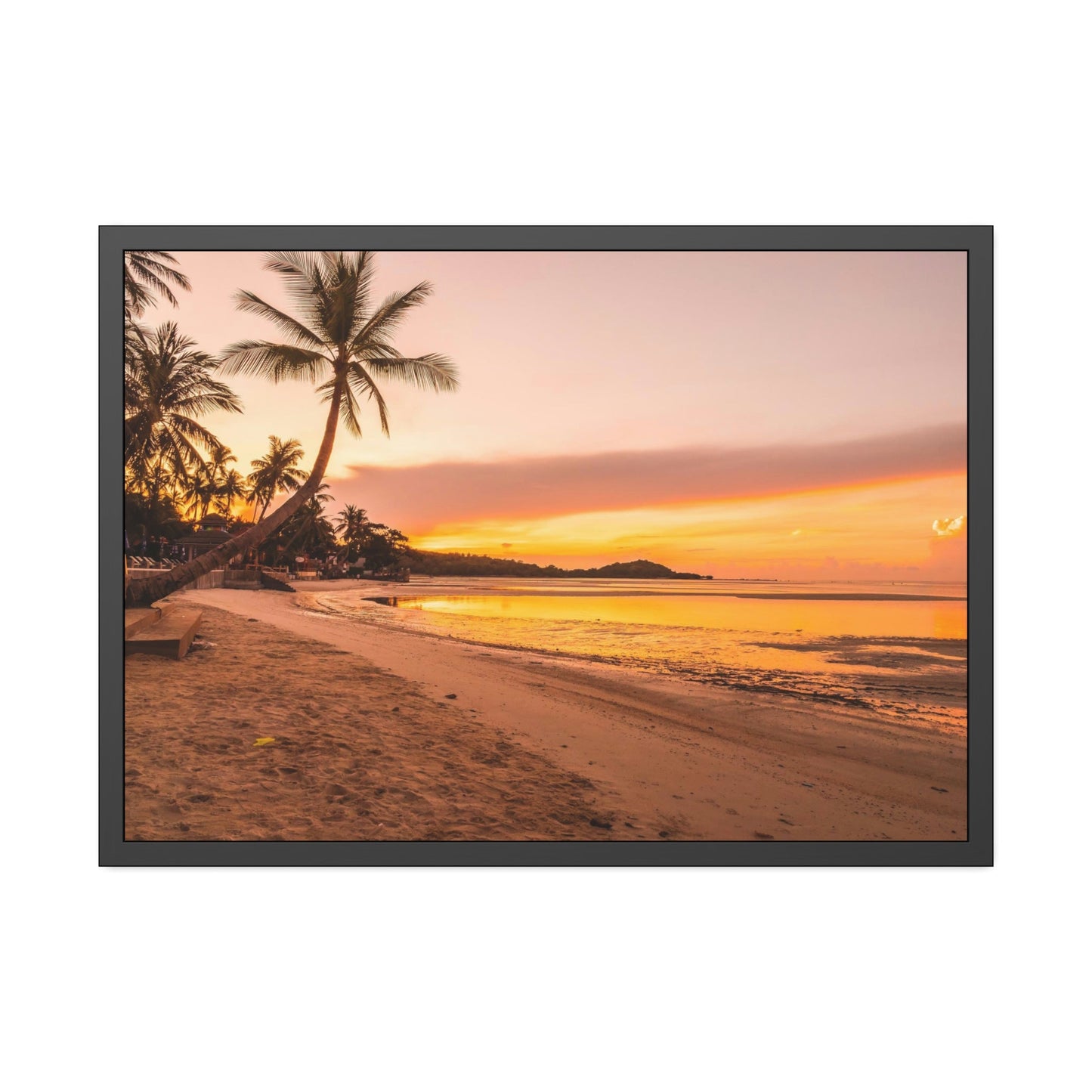 Seaside Sunset: Canvas Print of a Breathtaking Beach Sunset on an Island