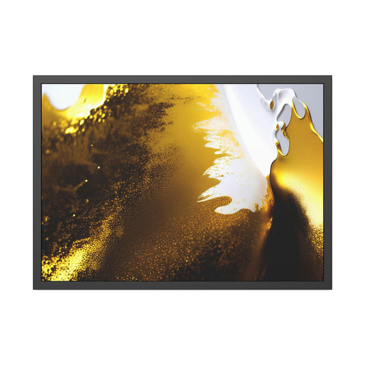 Golden Abstractions: Print on Canvas of Abstract Gold Art