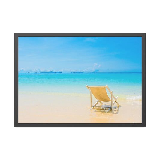 Tropical Tranquility: Art Print of a Peaceful Island Beach on a Natural Canvas