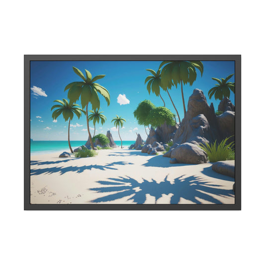 Seaside Bliss: Wall Art of a Gorgeous Island Beach on a Natural Canvas & Poster