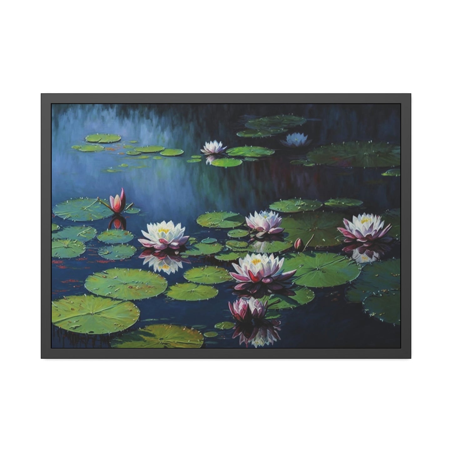 Water Lily Serenity: A Painting on Canvas