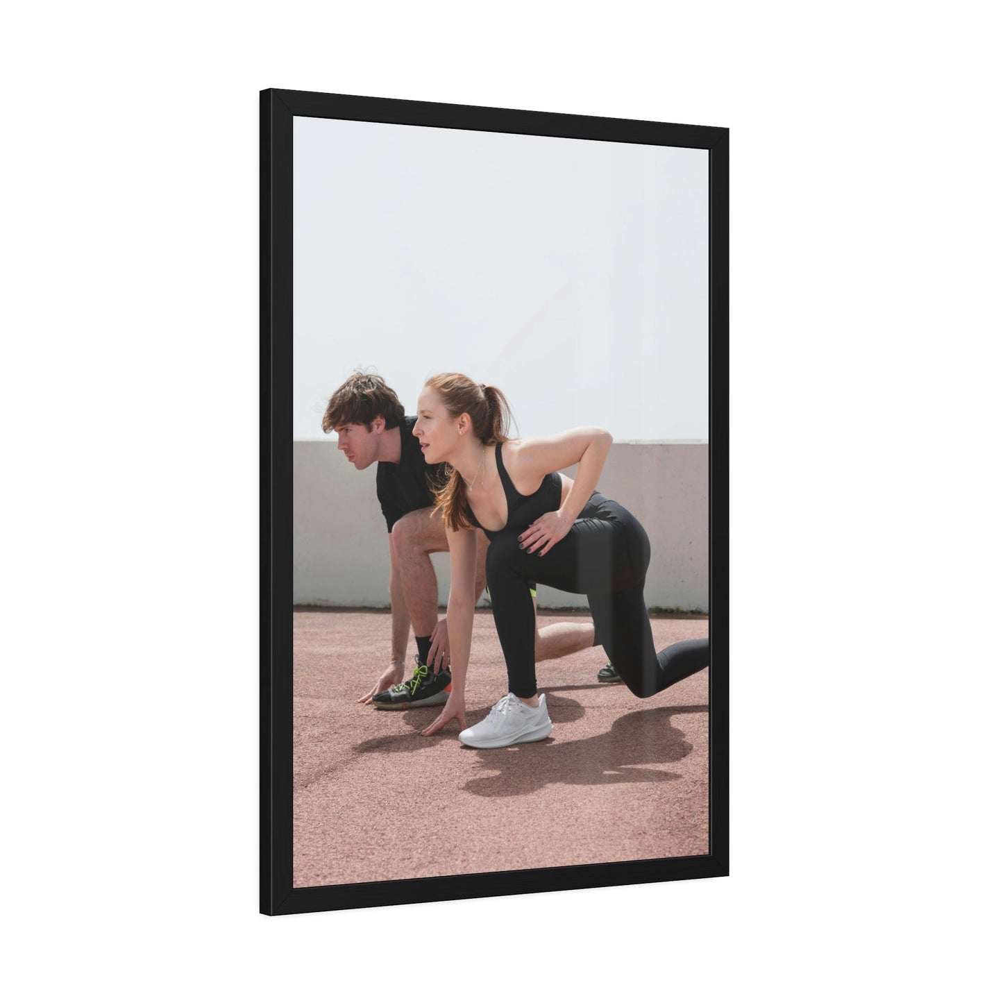 Champions in Action: Athletic Art on Natural Canvas and Framed Poster