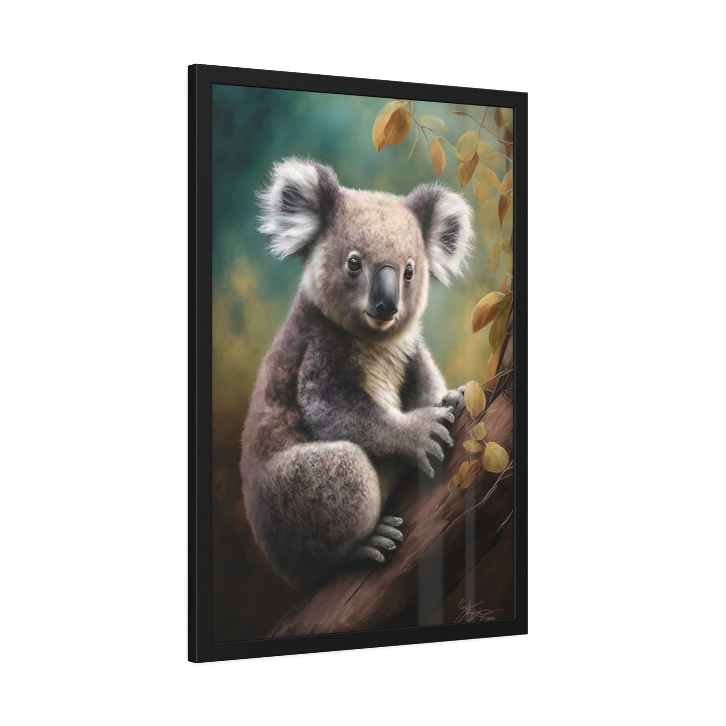 A Peaceful Moment in the Eucalyptus Forest: A Koala Painting on Canvas