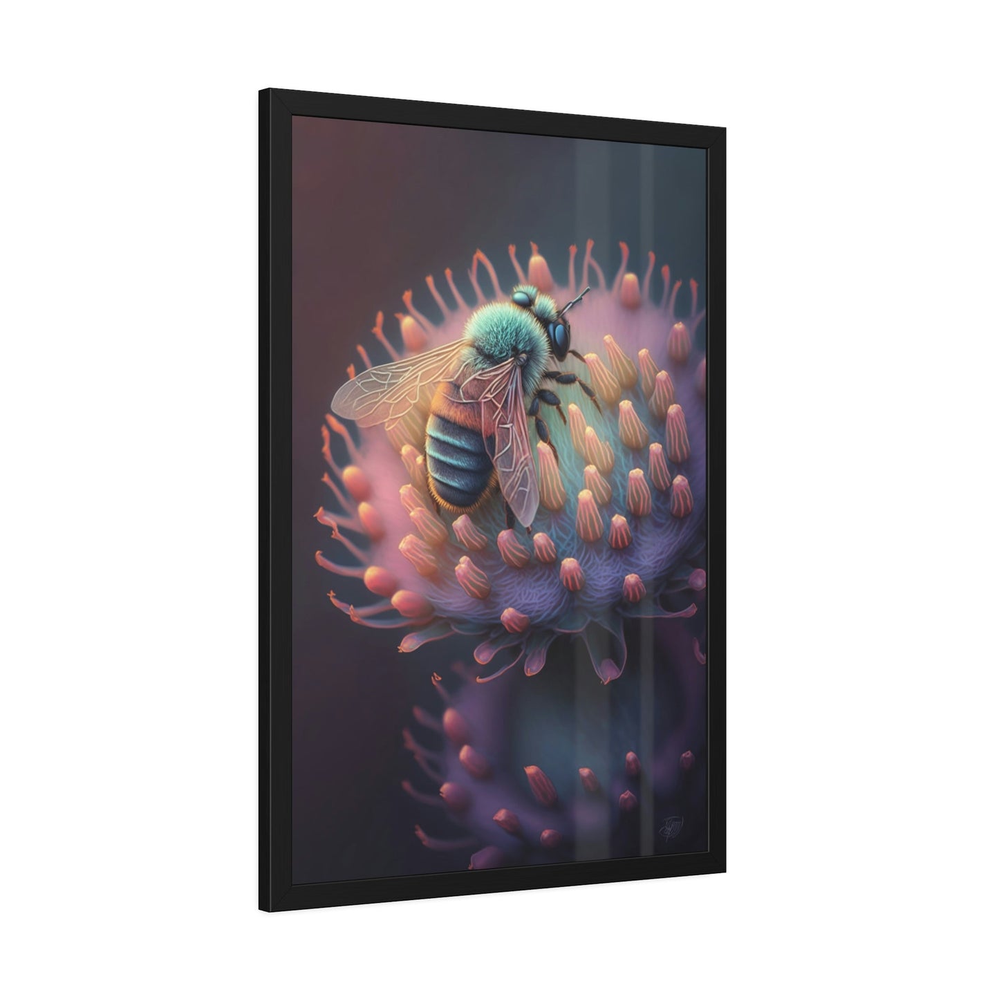 A Busy Bee's Day: Canvas & Poster Wall Art of a Bee Collecting Nectar from Sunrise to Sunset