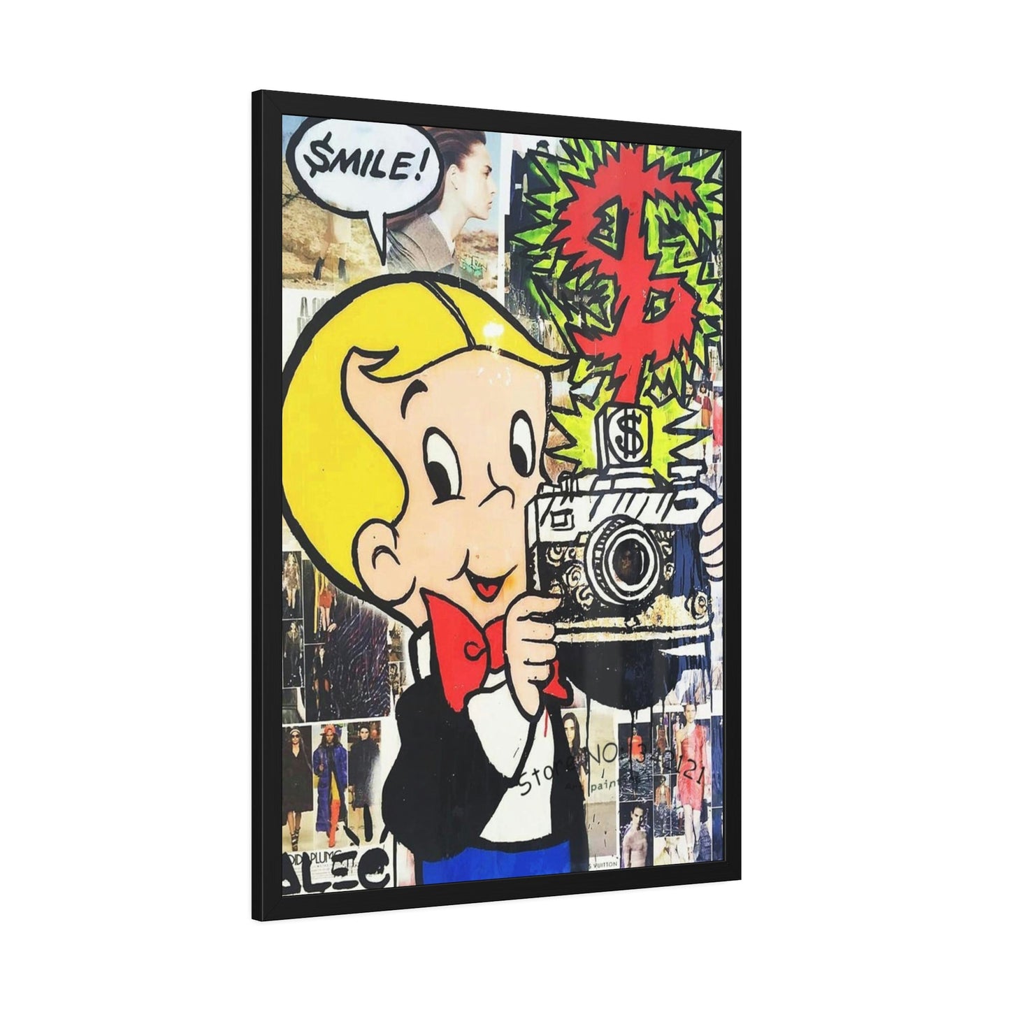 Colorful Wall Decor: Alec Monopoly's Art on Natural Canvas and Prints