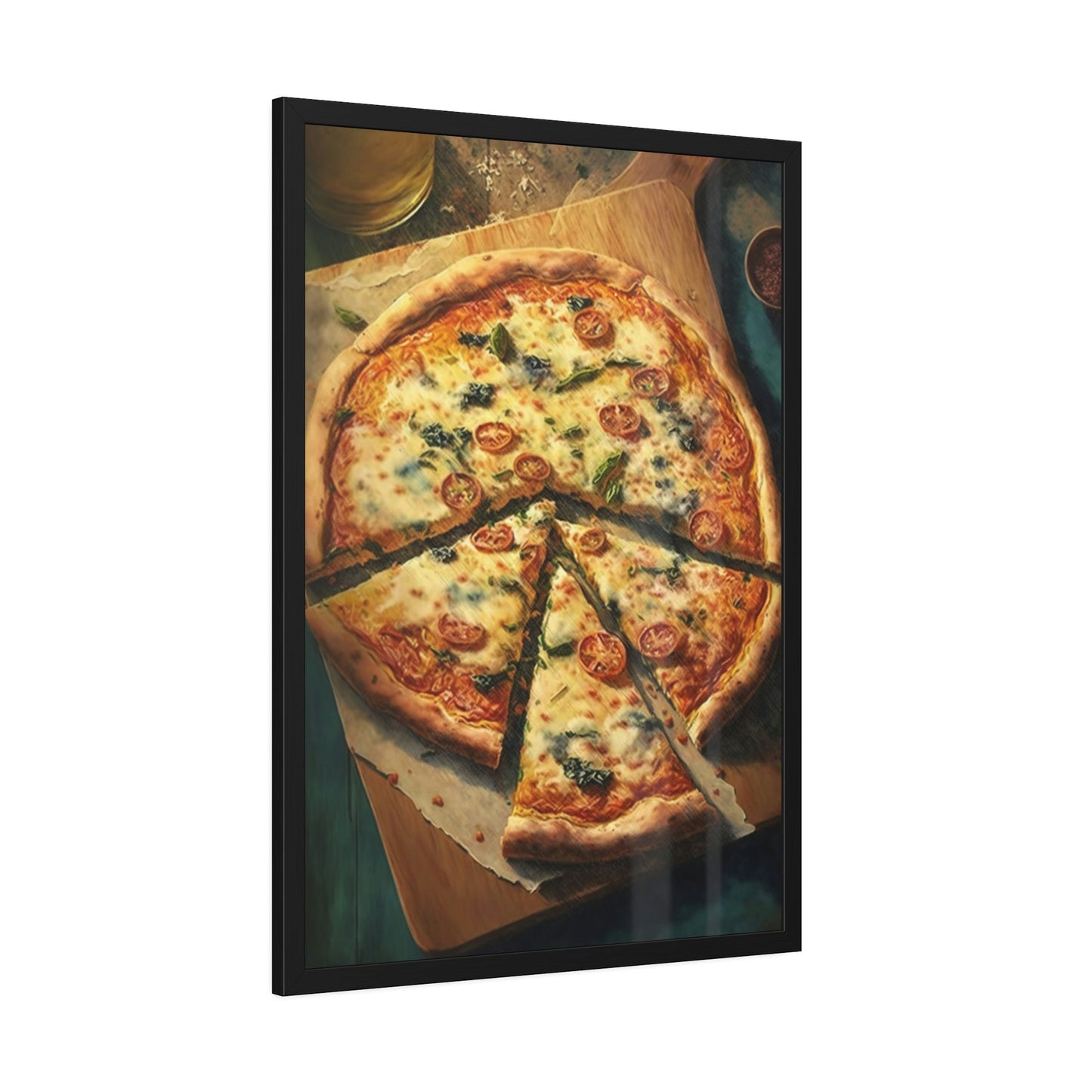 Pizza Perfection: Natural Canvas Prints of Artfully Arranged Pizza Toppings