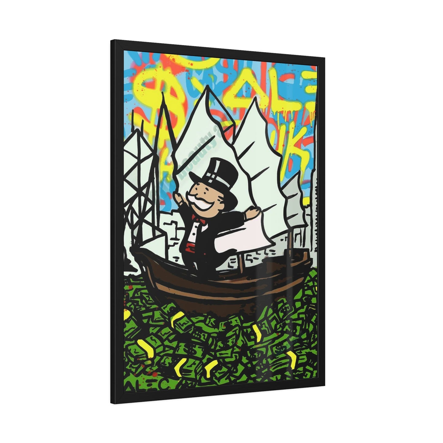 Playful Creativity: Artful Canvas and Poster Print of Alec Monopoly's Art