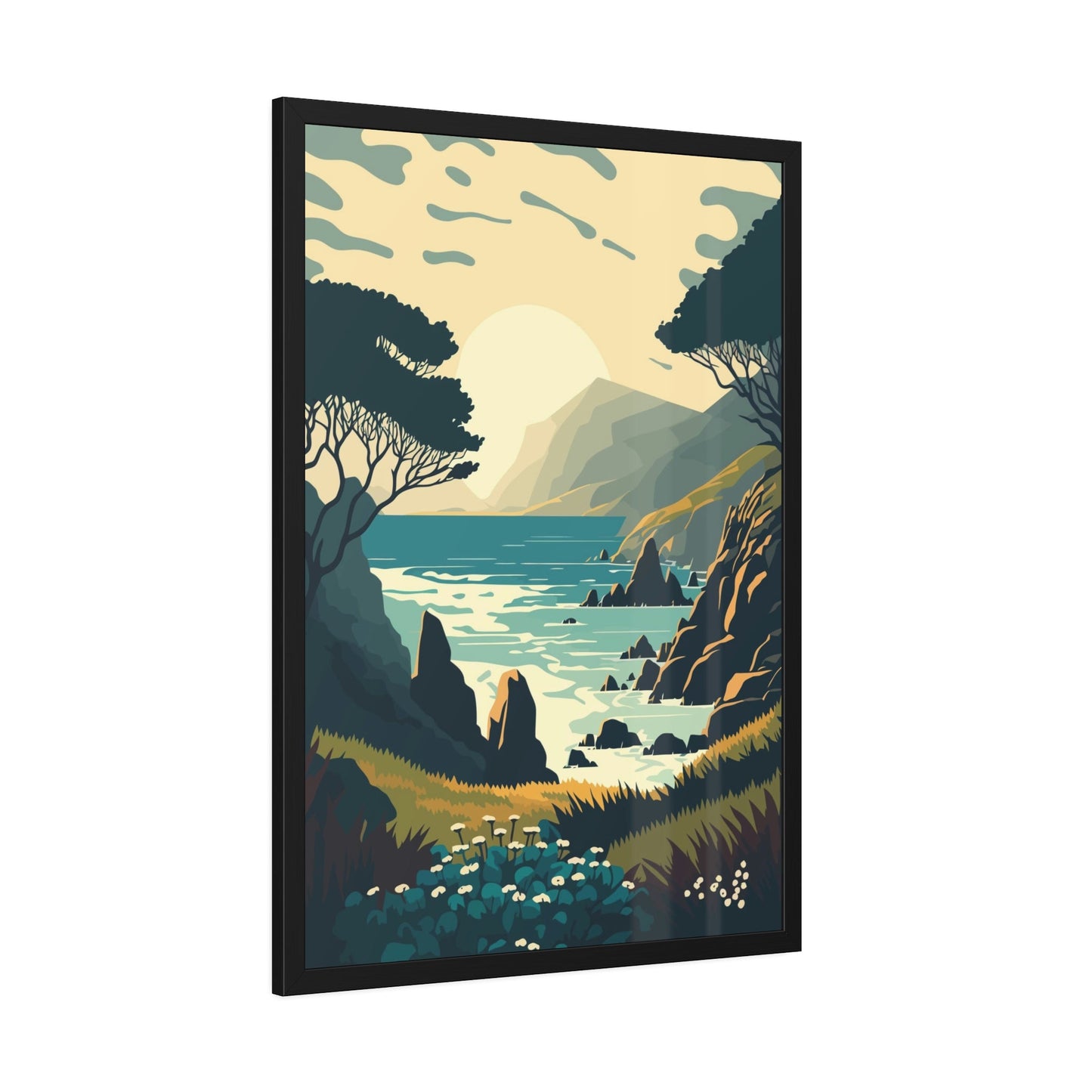 The Majesty of Lakes: Poster of a Majestic Lake on Framed Canvas