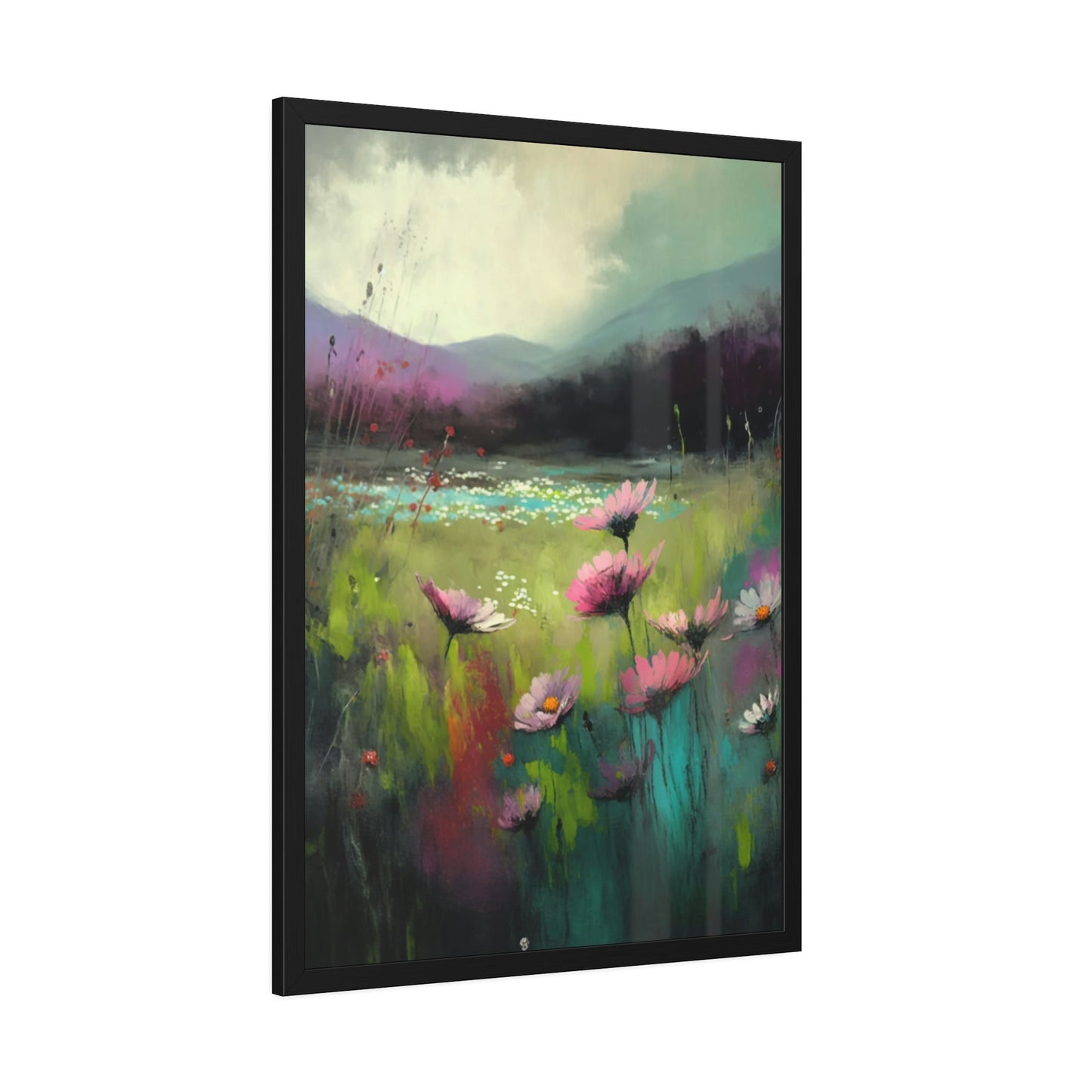 Chromatic Abstraction: A Framed Canvas & Poster Artwork of a Vibrant Landscape