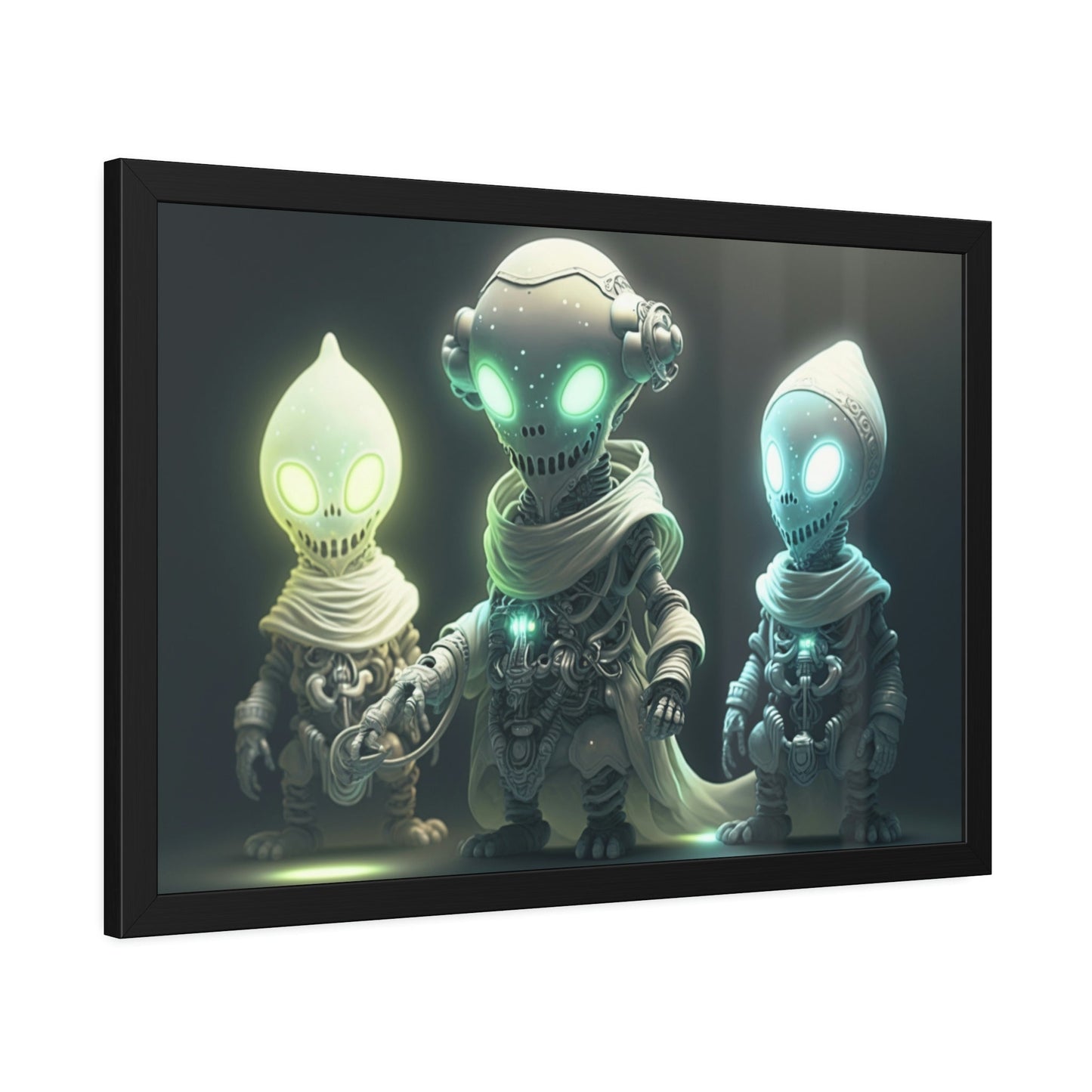 A Glimpse of the Unknown: Alien-Inspired Print on Natural Canvas & Poster