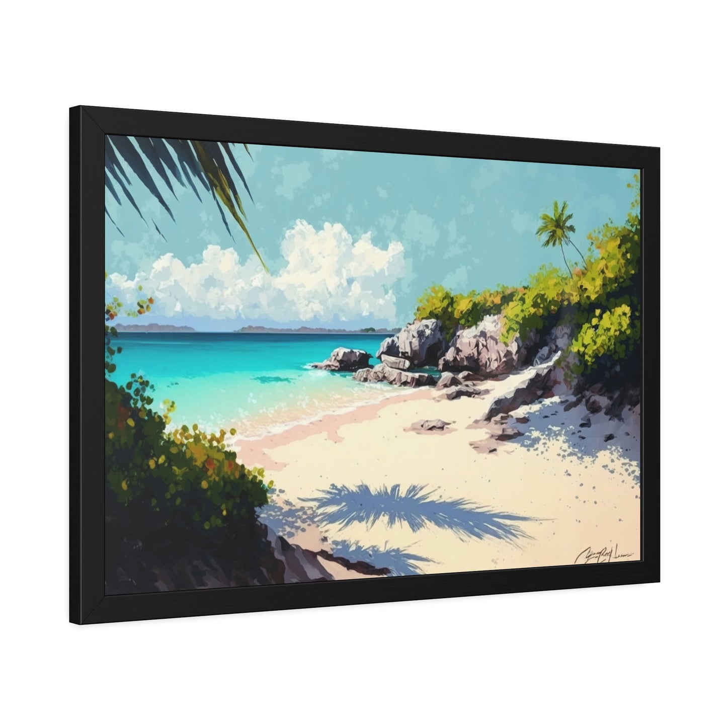 Escape to Paradise: Caribbean Beach Art on Natural Canvas and Wall Art Prints