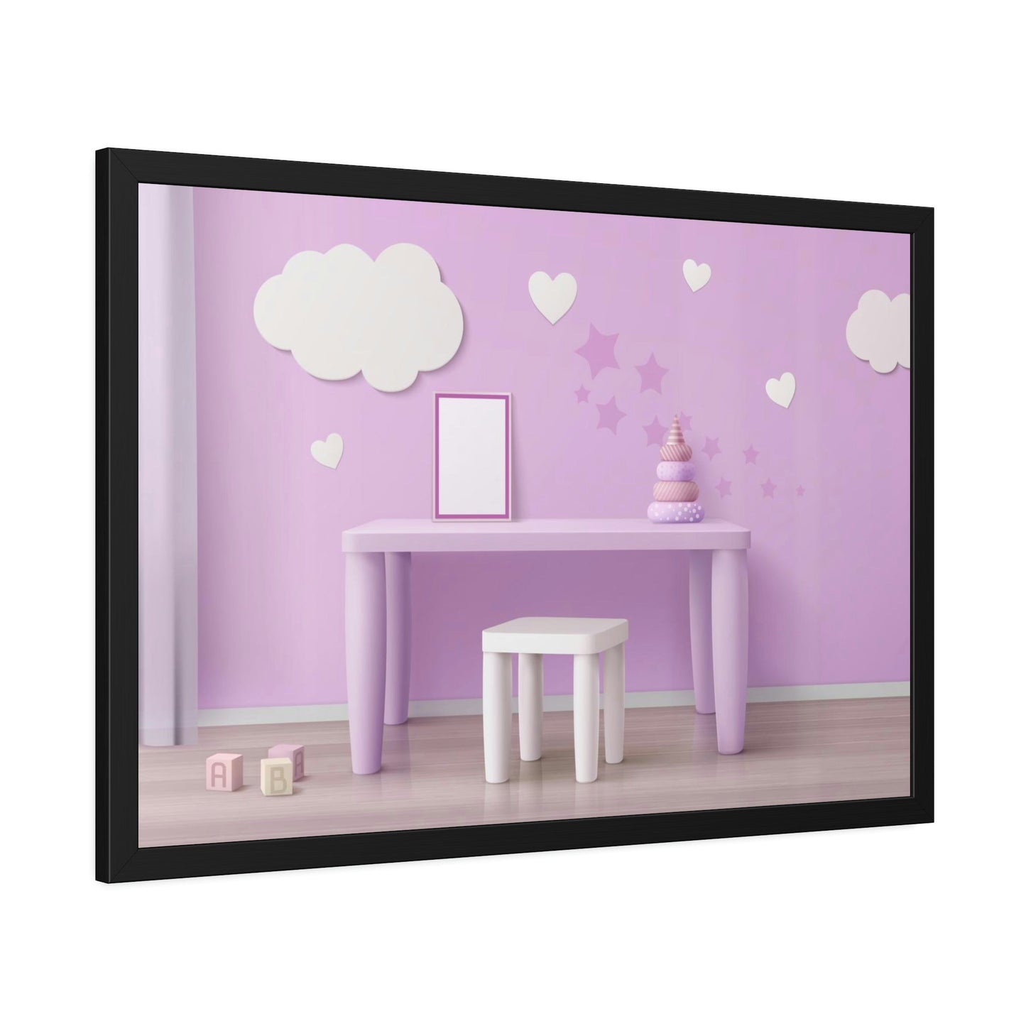Dreams in Bloom: Delicate Wall Art for Girls Room on Natural Canvas