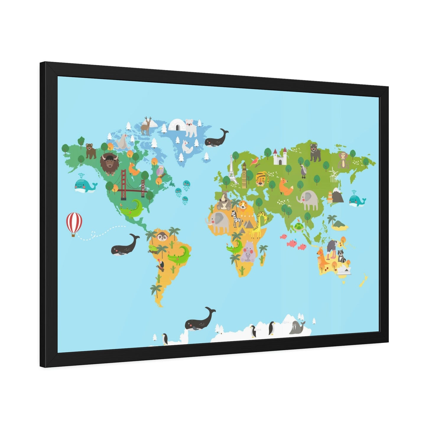 Fun and Educational: Natural Canvas Maps for Kids' Bedrooms and Playrooms