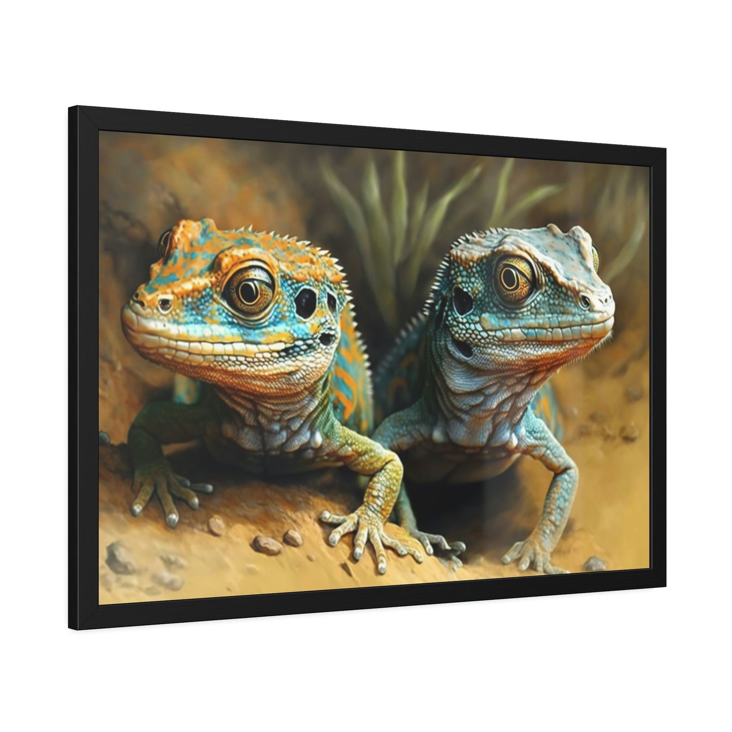 Lizard Kingdom: Canvas Print of Lizards in their Natural Habitat
