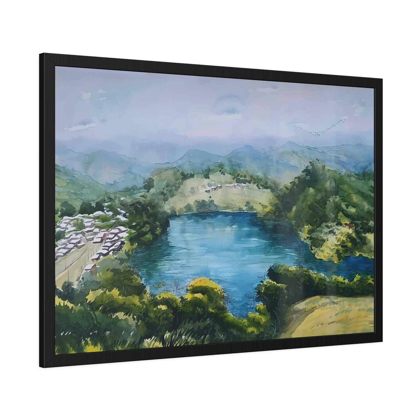 Lakeside Serenity: Natural Canvas Wall Art of a Peaceful Lake View