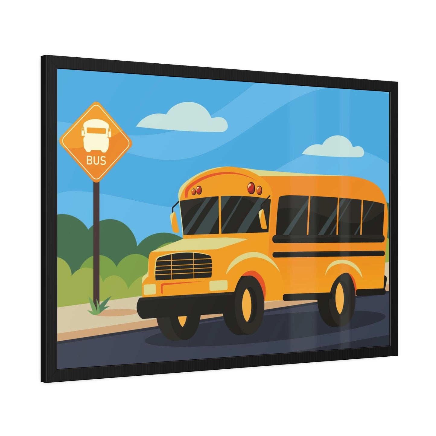 Cityscape Symphony: Harmonizing Bus and Canvas & Poster Wall Art