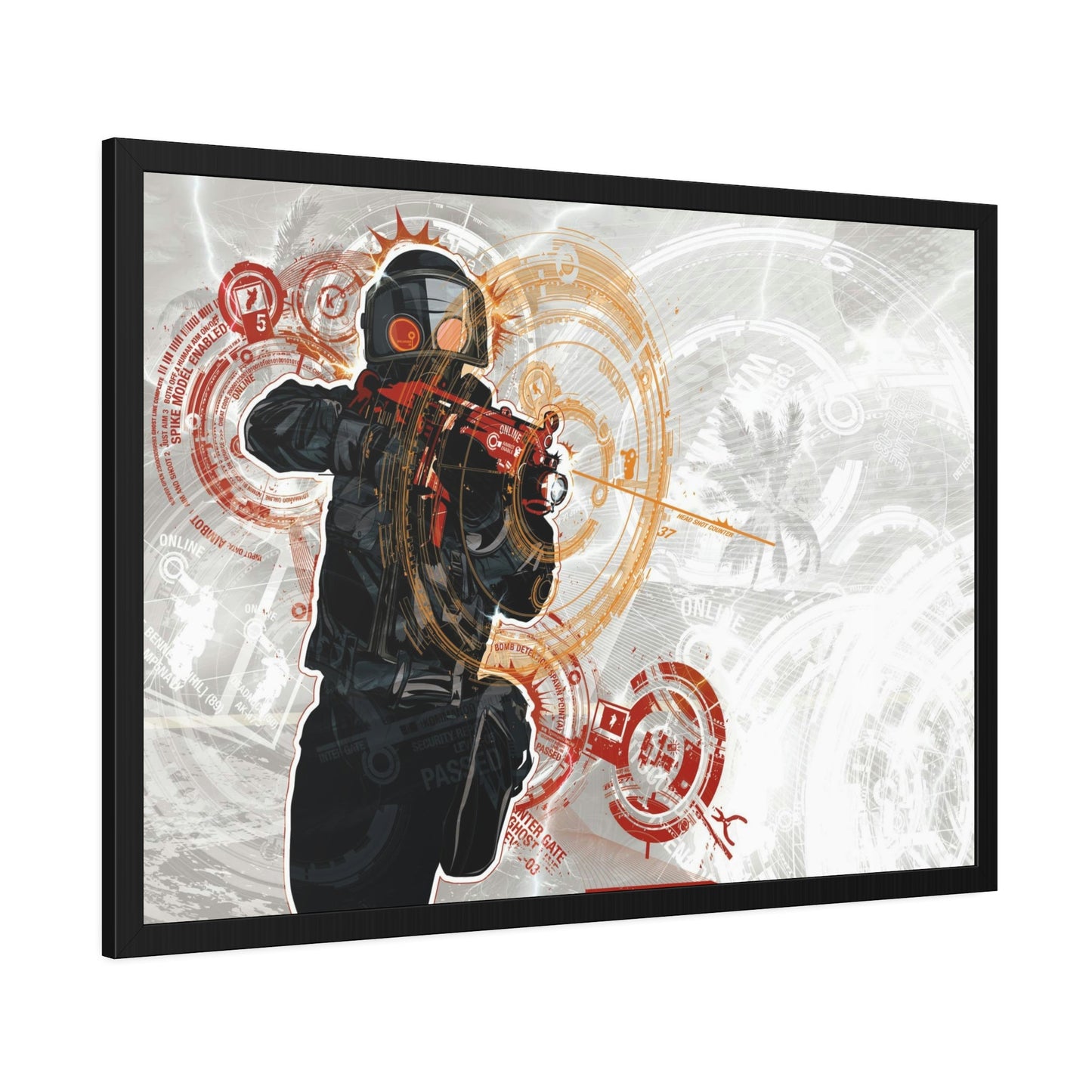Virtual Warfare: Thrilling Counter Strike Scene in Framed Canvas & Poster