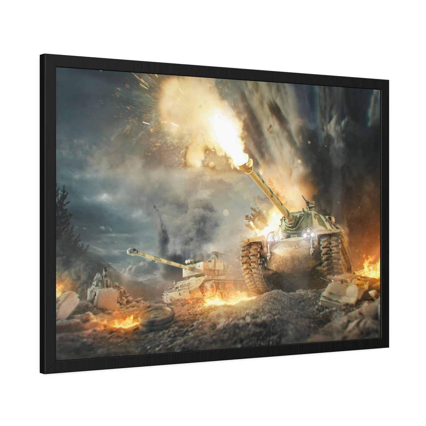 Armored Legends in Motion: Striking World of Tanks Сanvas Wall Art