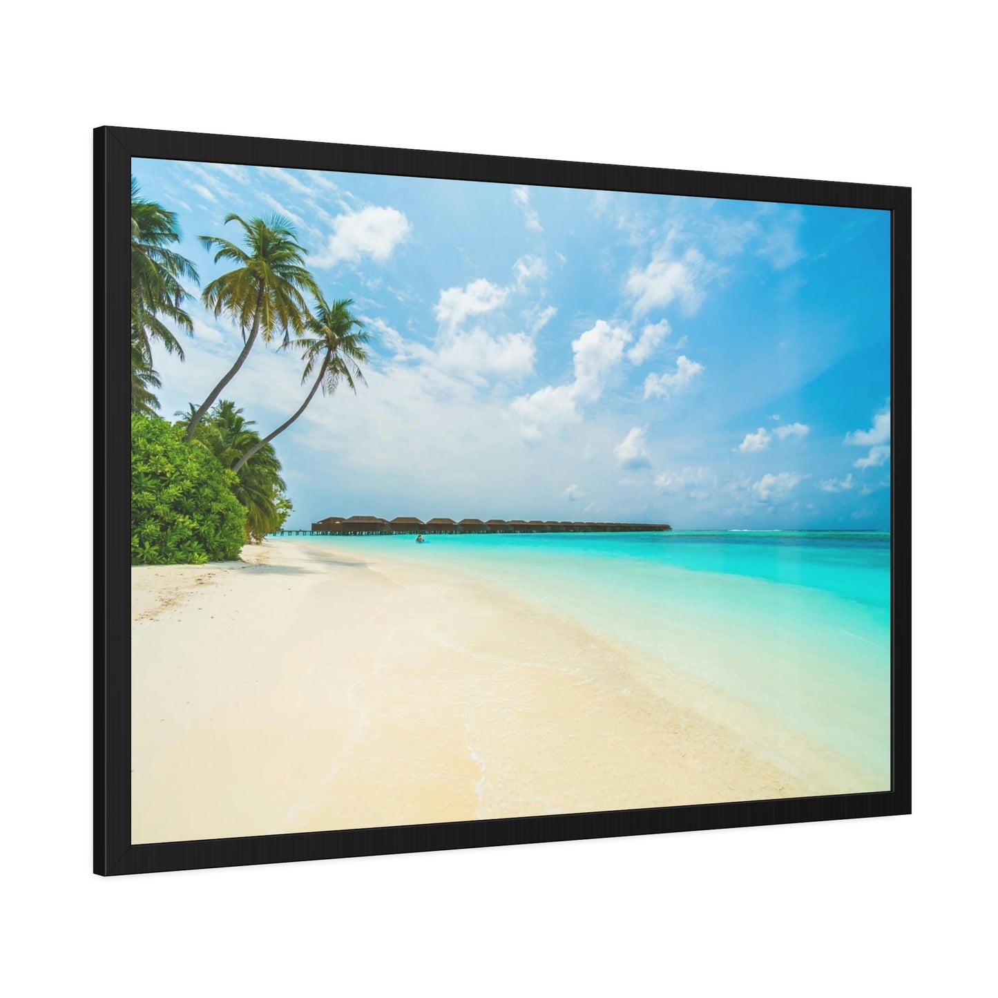 Tropical Paradise: Art Print of a Lush Island Beach on a Natural Canvas & Poster