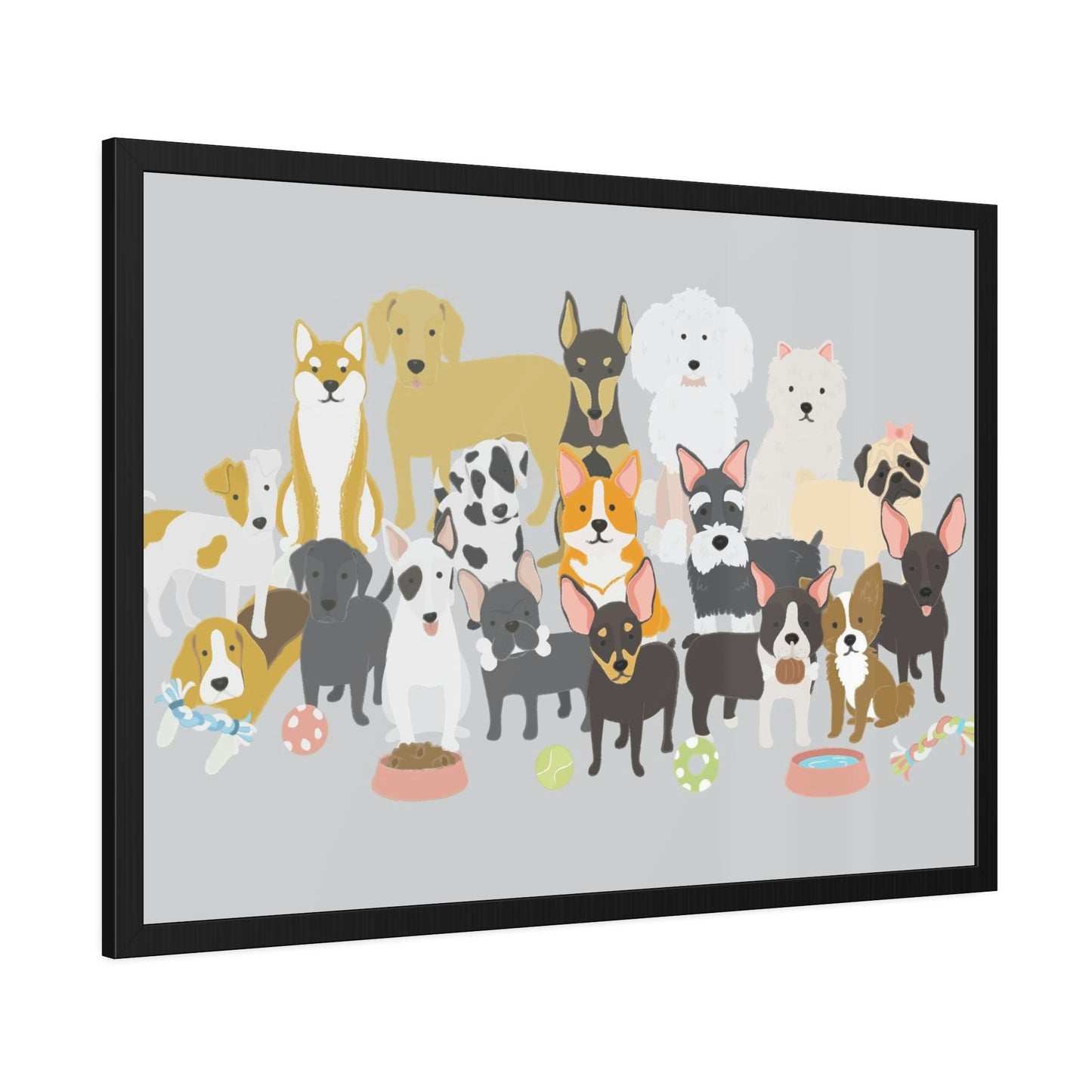 Canine Comfort: Poster of Dogs Relaxing on a Framed Canvas