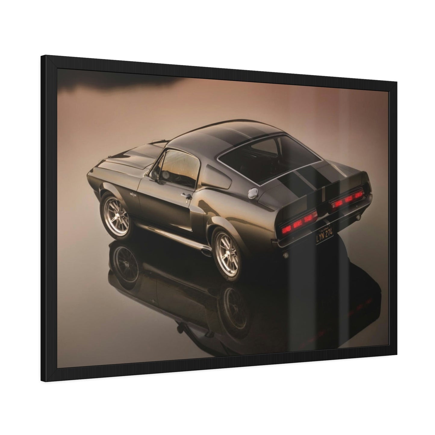 Masterpiece on Wheels: Framed Canvas Poster of a Mustang Sports Car for Automotive Art Collectors