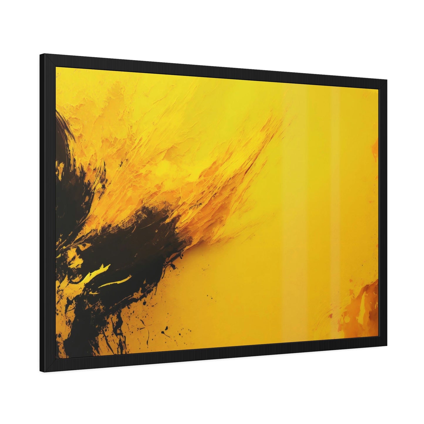 Sunny Abstraction: Bright and Playful Wall Art Prints Featuring a Yellow Abstract Design on Framed Canvas & Poster