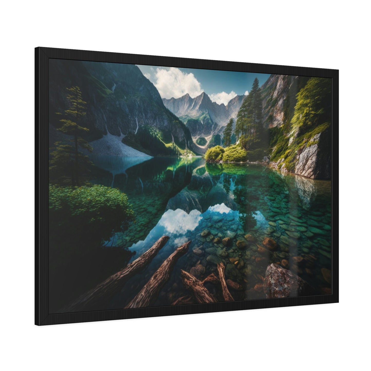 Serene Waterscapes: Lakes and Rivers on Natural Canvas and Framed Poster