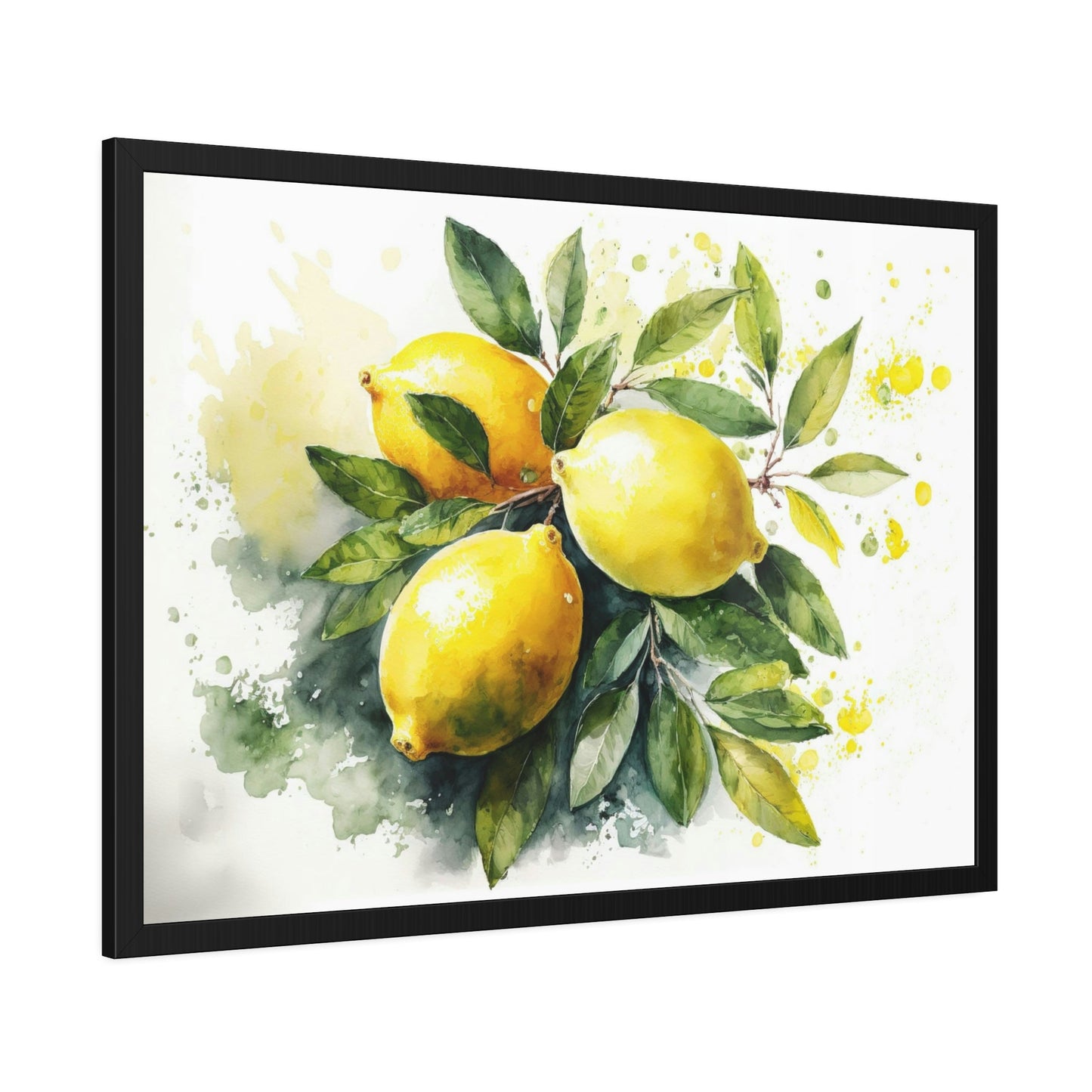 Tropical Citrus: Vibrant and Bold Wall Art Prints of Yellow Lemons on Natural Canvas & Posters