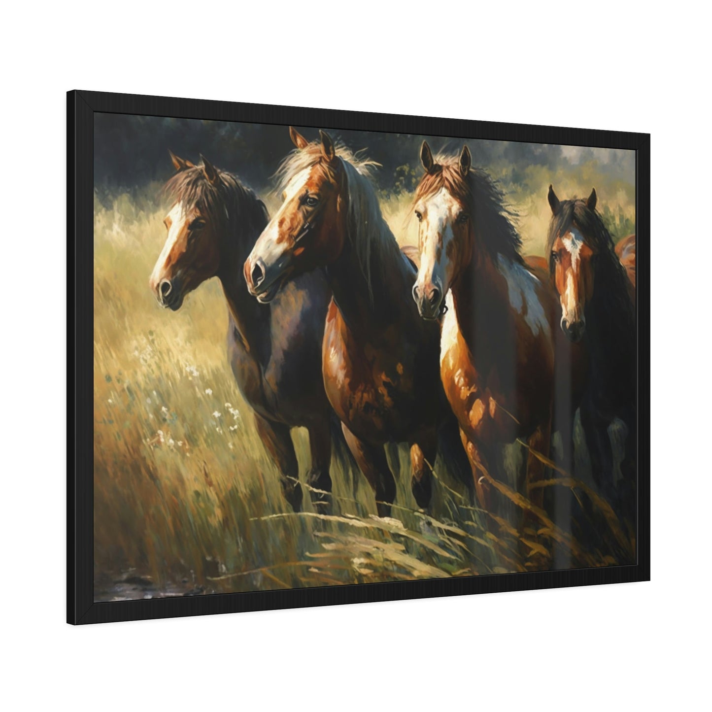 Horses at Dawn: A Canvas Landscape