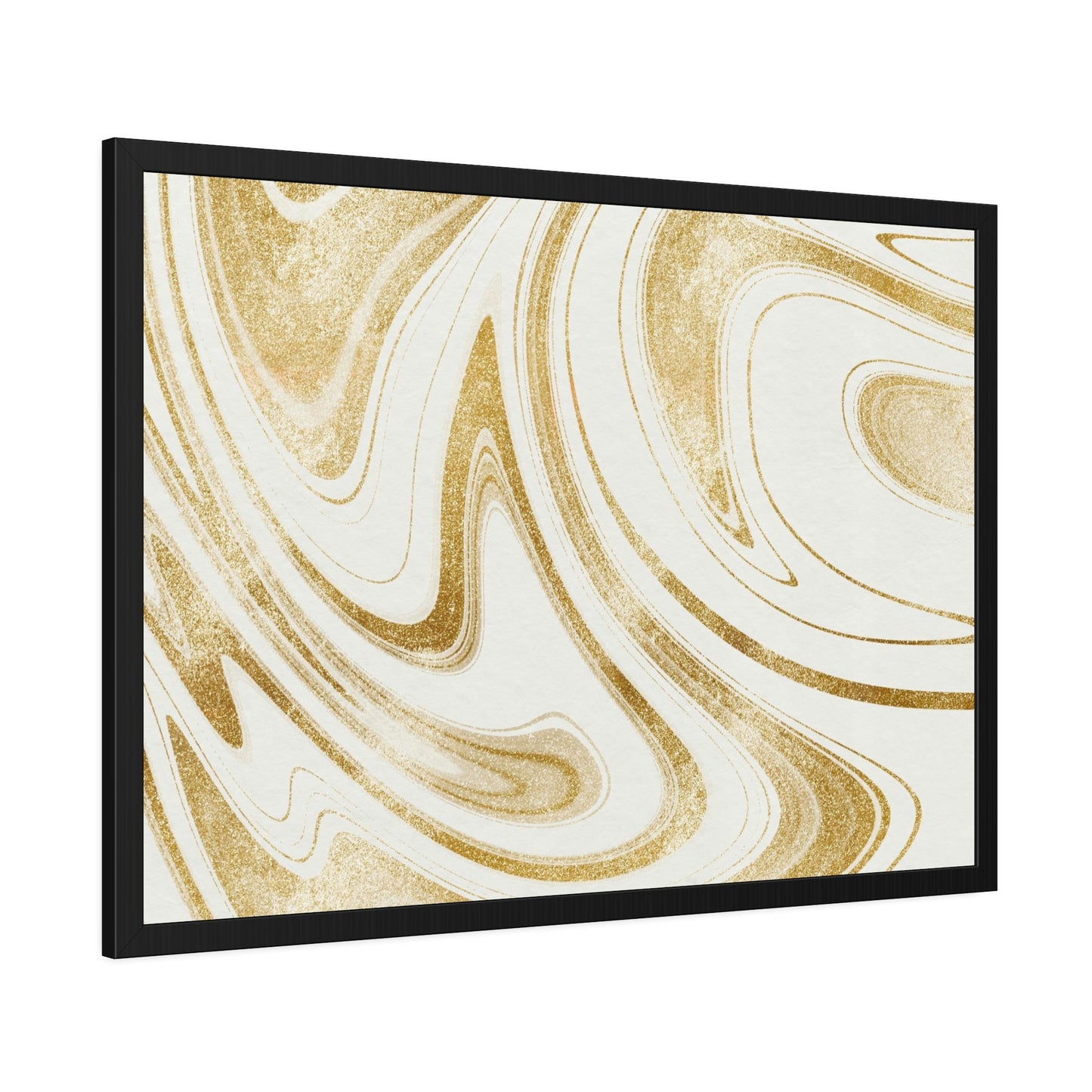 Touch of Opulence: Gold Abstract Wall Art on Framed Poster & Canvas