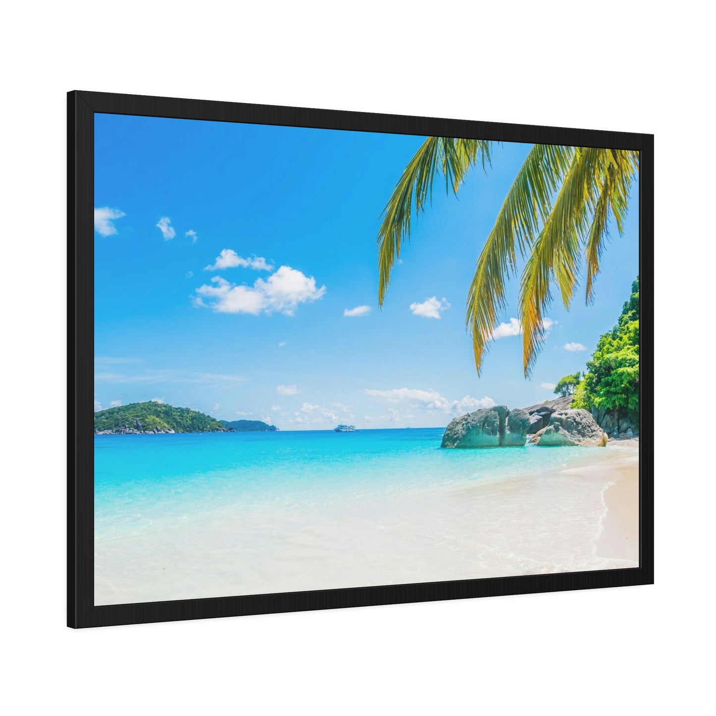 Seaside Escape: Framed Canvas & Poster of a Dreamy Island Beach Getaway