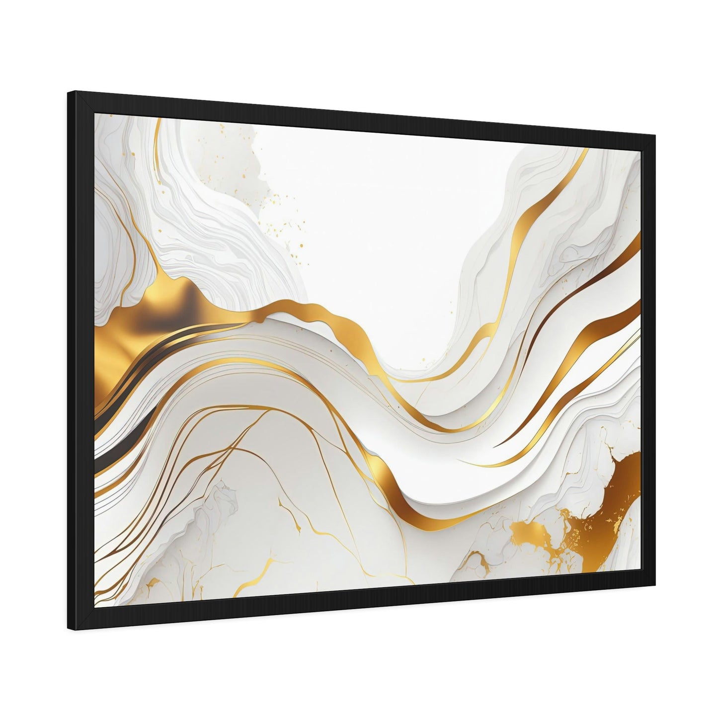 Golden Serenity: Elegant Gold Abstract Canvas & Poster Wall Decor