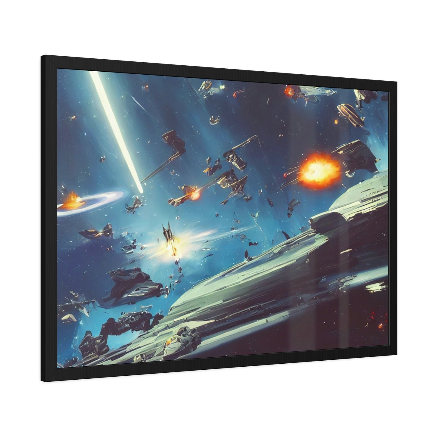 Dark vs. Light: Framed Canvas & Poster Print of Epic Star Wars Duel